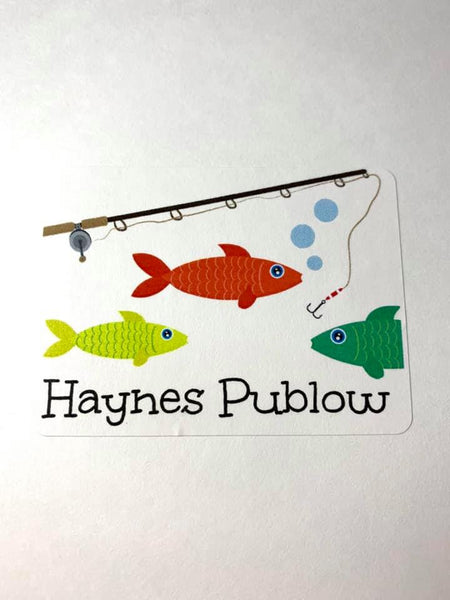 Personalized fishing gift tags