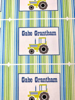 Tractor gift tags with stripes