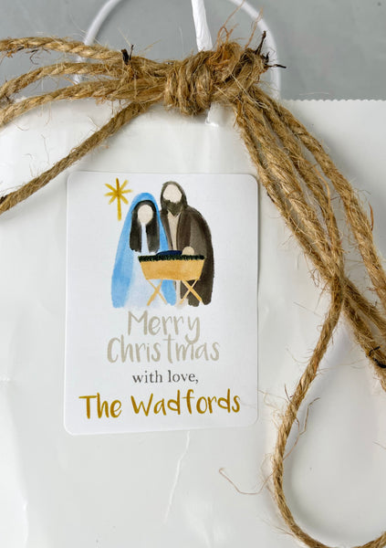 Nativity Christmas gift stickers