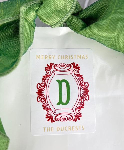 Christmas gift stickers Monogram and Frame