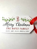 Personalized Christmas tags with Garland