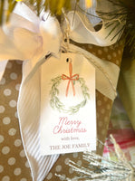 Christmas gift tags - watercolor wreath