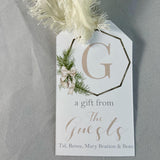 neutral Christmas Gift Tags - Greenery with bow