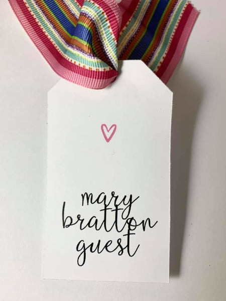 Simple PINK Heart Gift tag