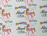 Unicorn Personalized Waterproof labels