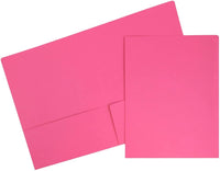JAM PAPER Premium Matte Cardstock Twin Pocket Folders - Magenta Pink - 6/Pack