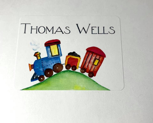 Train Watercolor gift tag
