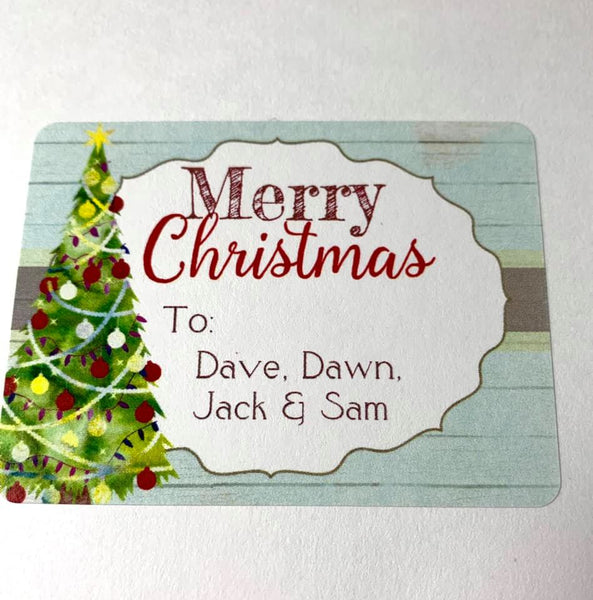Rustic Christmas Stickers with tree