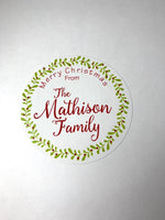 Christmas gift Stickers with Wreath