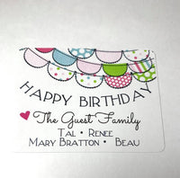 Pastel bunting Name Stickers