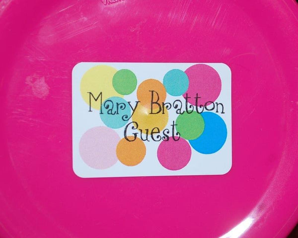 =Waterproof labels with Bright polka dots