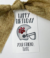 Football gift stickers with dog paw