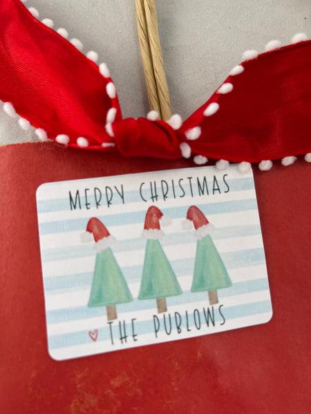 Christmas Tree Santa hats gift stickers
