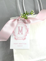 Pink Initial gift tags with frame