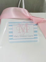 Copy of Monogram gift stickers Blue and Pink