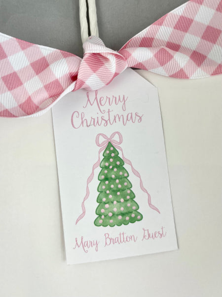 Christmas Tree with Pink Ribbon