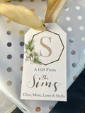 neutral Christmas Gift Tags - Greenery with bow