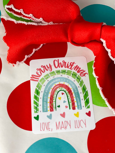 Christmas rainbow gift stickers for girls