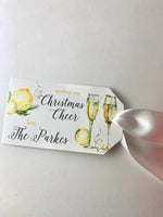 Champagne CHEERS Personalized Christmas or New Years tags