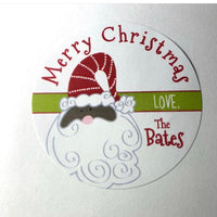 Personalized Christmas Black Santa Stickers