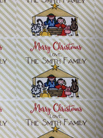 Personalized Nativity Christmas gift stickers
